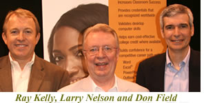 Don Field, Microsoft Certification Program, 
         Larry Nelson, w3w3.com & Ray Kelly, Certiport at the ISTE Conference at the Denver Colorado Convention Center, June 28, 2010