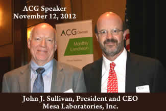 ACG Denver 11/6/2012  - John J. Sullivan, President/CEO, Mesa Laboratories, Inc.