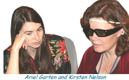 Ariel Garten with Kirsten Nelson using the 'Muse' the brain wave sensor and computer interface...